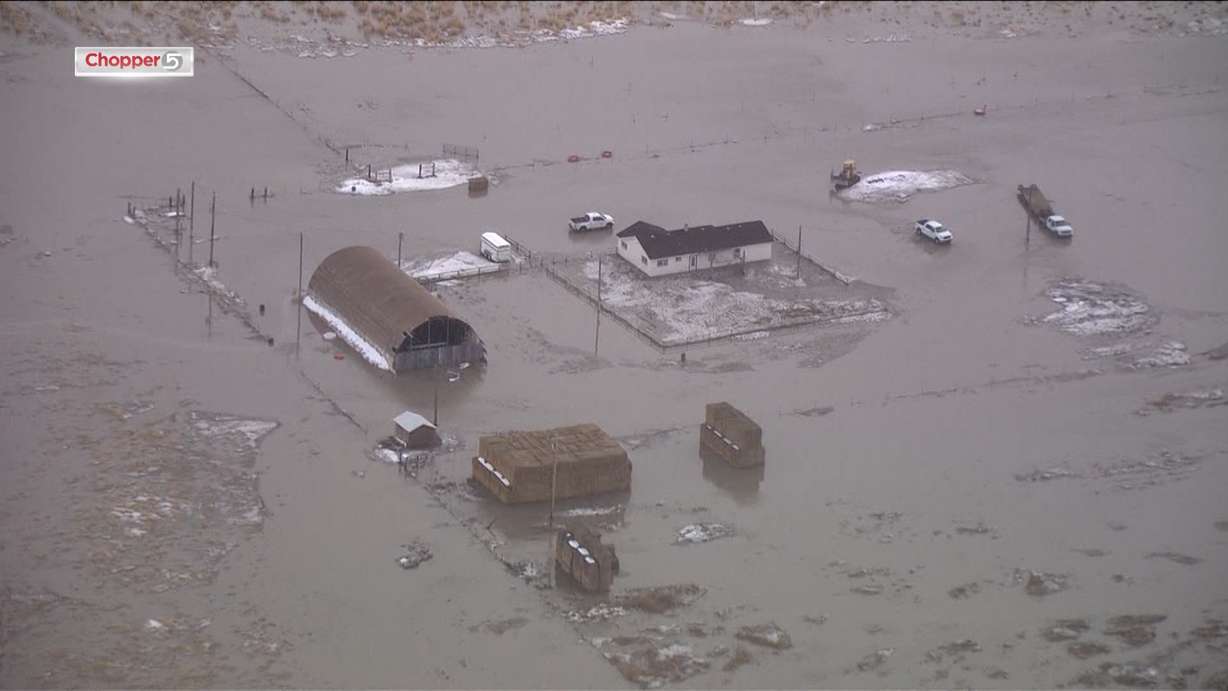 Dam failure caused flash flooding in east central Elko County, Nevada. (Chopper 5, KSL TV)