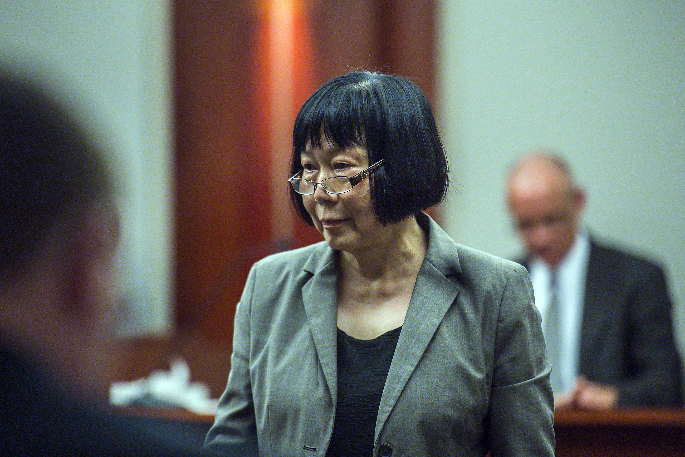 Assistant Salt Lake County district attorney Chou Chou Collins questions Marc Sessions Jenson during the trial of former Utah Attorney General John Swallow in Judge Elizabeth Hruby-MIlls' 3rd District courtroom in Salt Lake City, Wednesday, Feb. 8, 2017. Photo: Chris Detrick