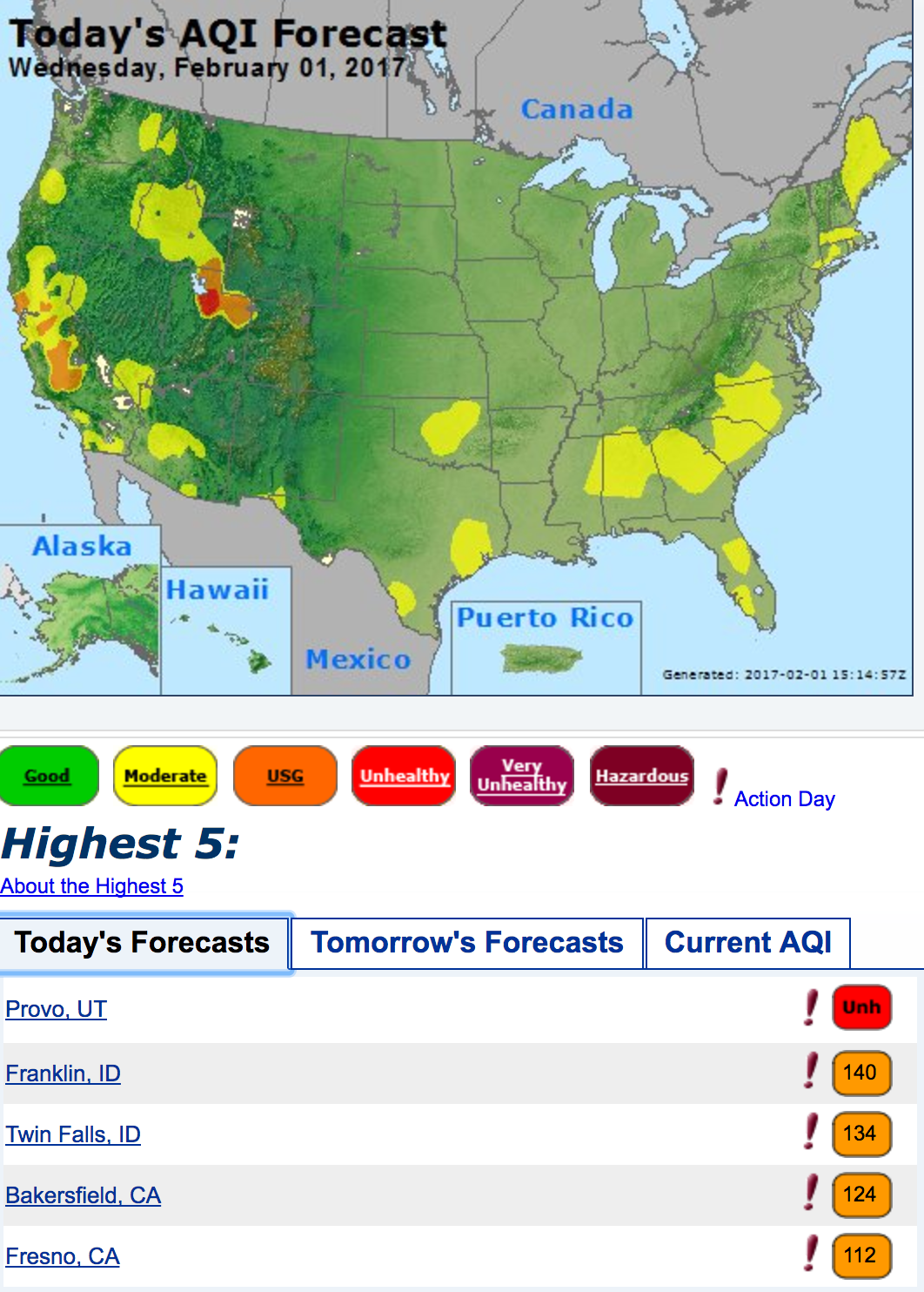 Utah cities ranked with worst air quality in nation during inversion