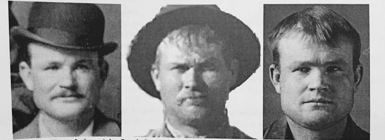 Mugshot of Butch Cassidy in 1894, 1900 and 1901. (File photo)