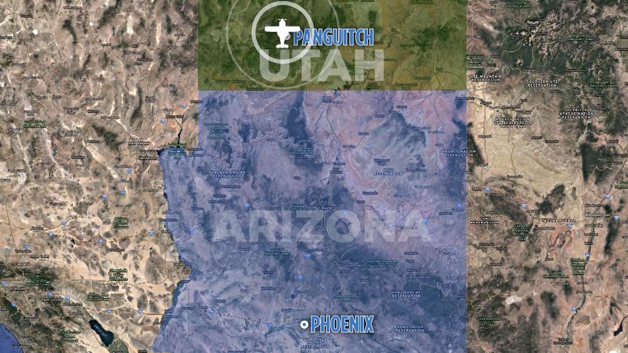 Pilot Randall Wells' plane disappeared before 9 a.m. Sunday, roughly 17 miles northwest of Panguitch near Sandy Peak and Little Creek Peak, according to police. (Photo: KSL TV)