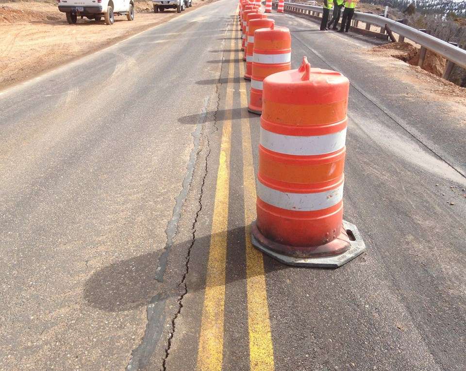 A photo of a landslide next to state Route 12 near Tropic, Utah taken on Feb. 21, 2017 (Photo: Bryce Canyon National Park)