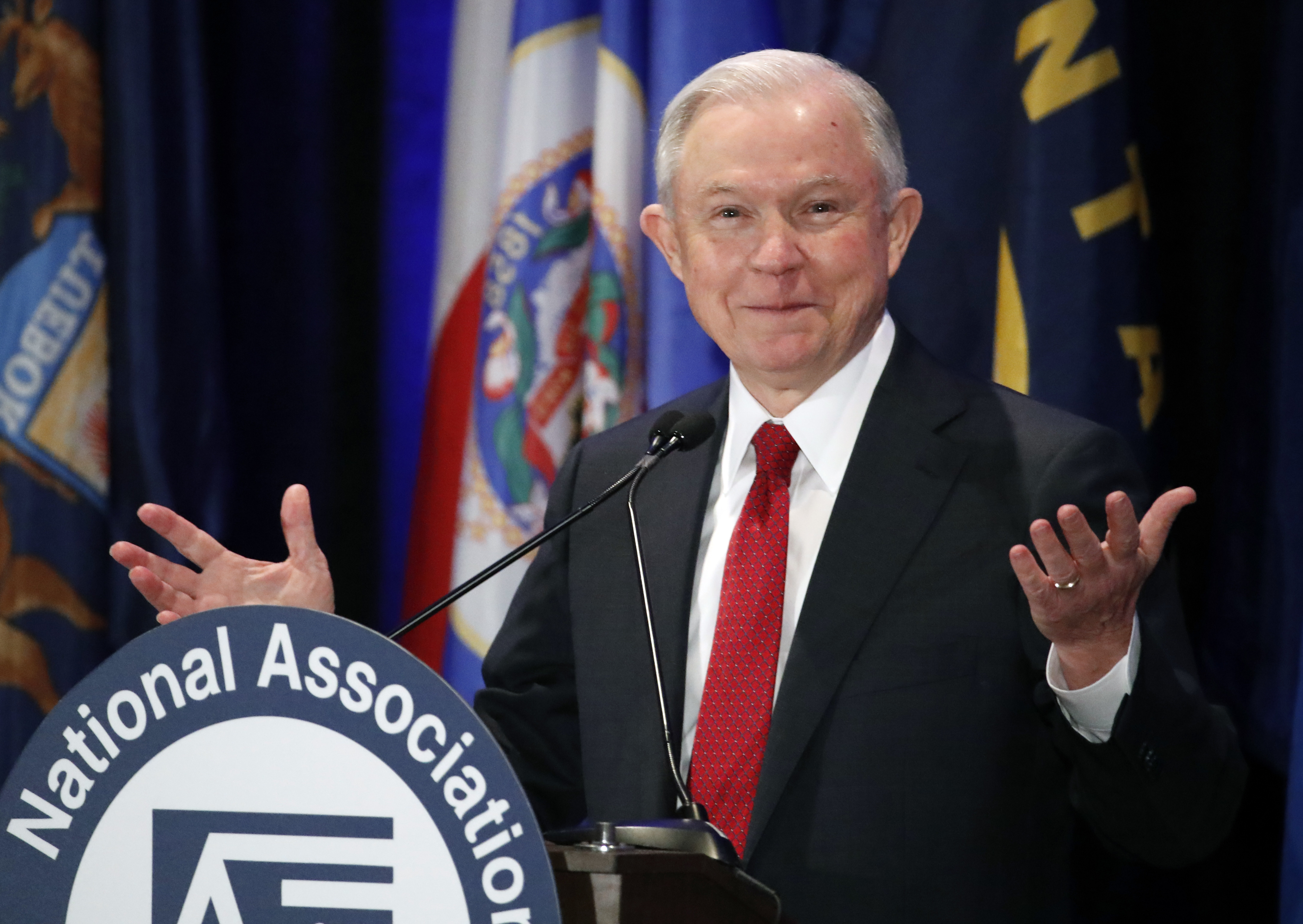 The Latest: Sessions denies meetings to discuss campaign