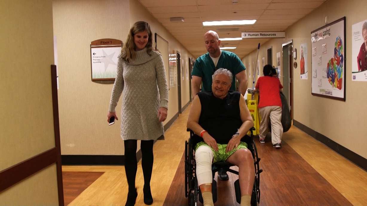 Wayne Belleau had knee-replacement surgery at Lakeview Hospital. His surgeons performed the operation with the help of a robot. (Photo: KSL TV)