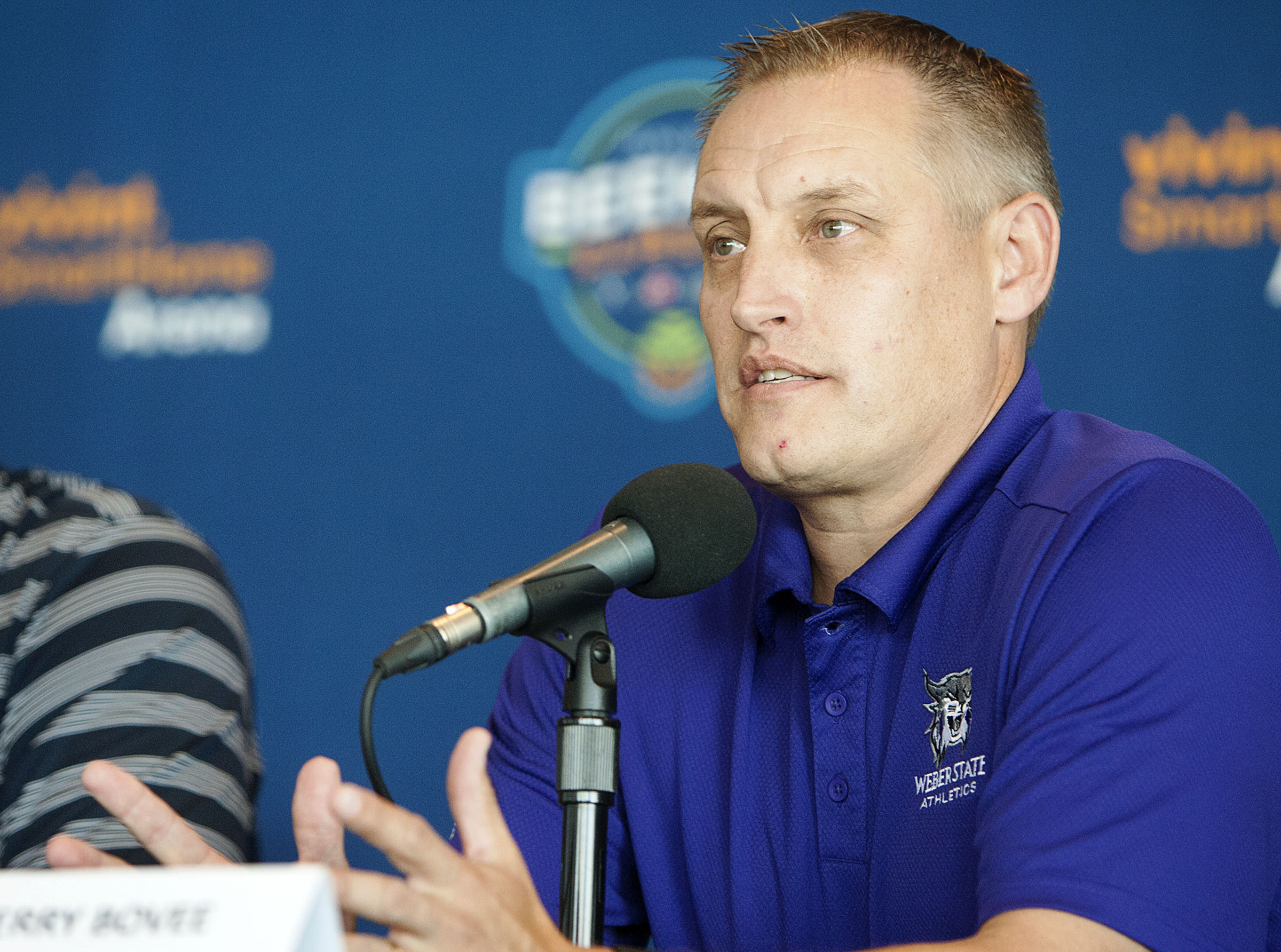 Jerry Bovee, athletic director at Weber State University, answers questions at a media event announcing the Zion's Bank Beehive Classic at the Vivint Arena in Salt Lake City, Thursday, July 21, 2016. (Photo: Hans Koepsell, Deseret News, File)