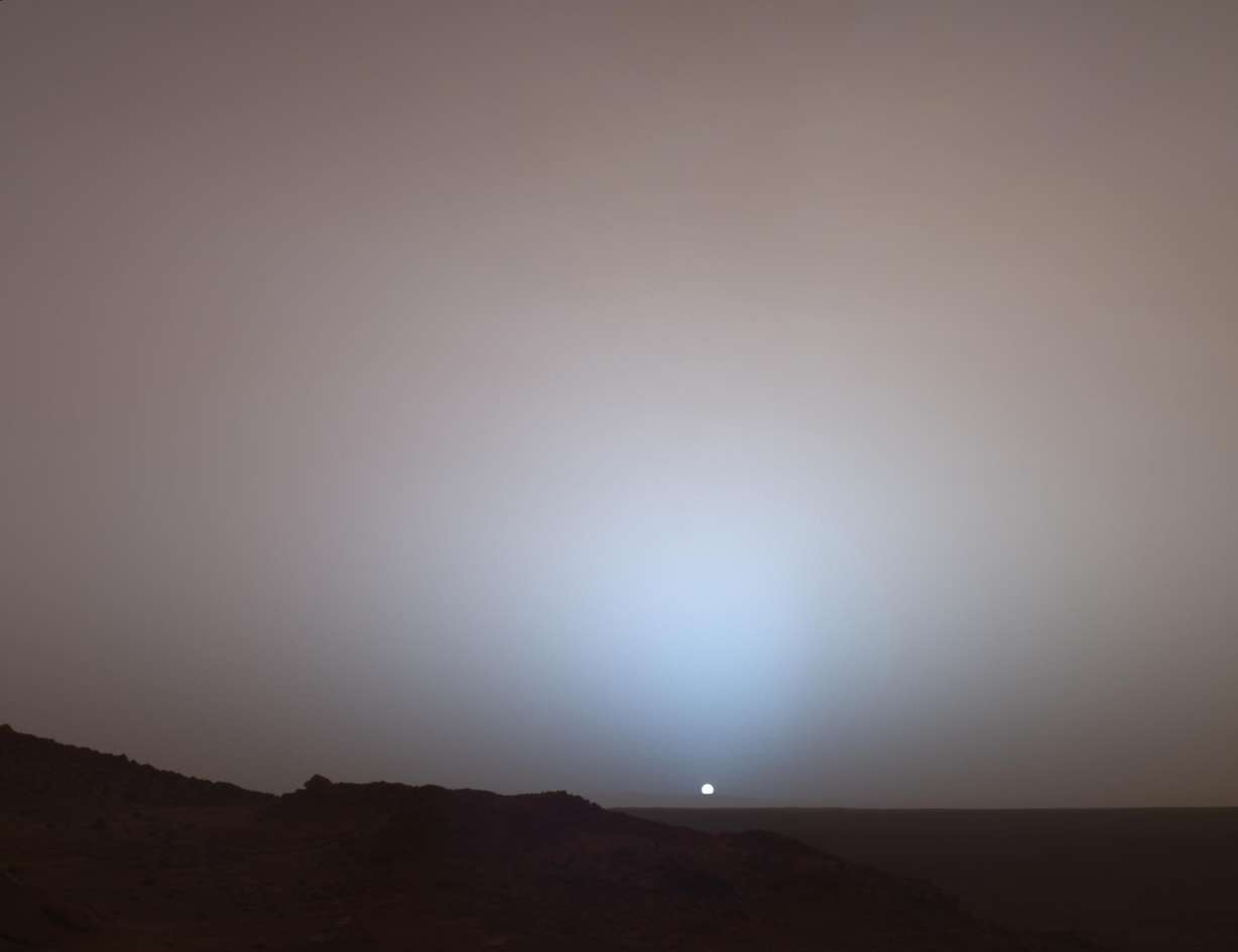 On May 19, 2005, Mars Exploration Rover Spirit captured this view as the sun sank below the rim of the Gusev crater on Mars. Seefeldt and Bugbee will be working on NASA's Mar's mission program to help develop technology to help astronauts live there. (Photo: NASA)
