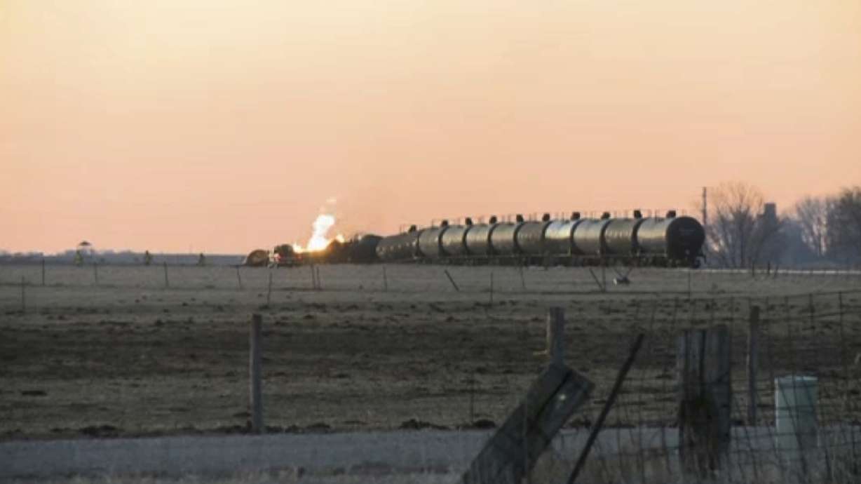 Fiery Iowa train derailment has 1 group calling for change