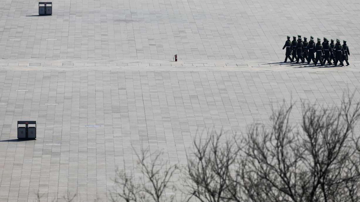 AP PHOTOS: Fire extinguishers at China's Great Hall