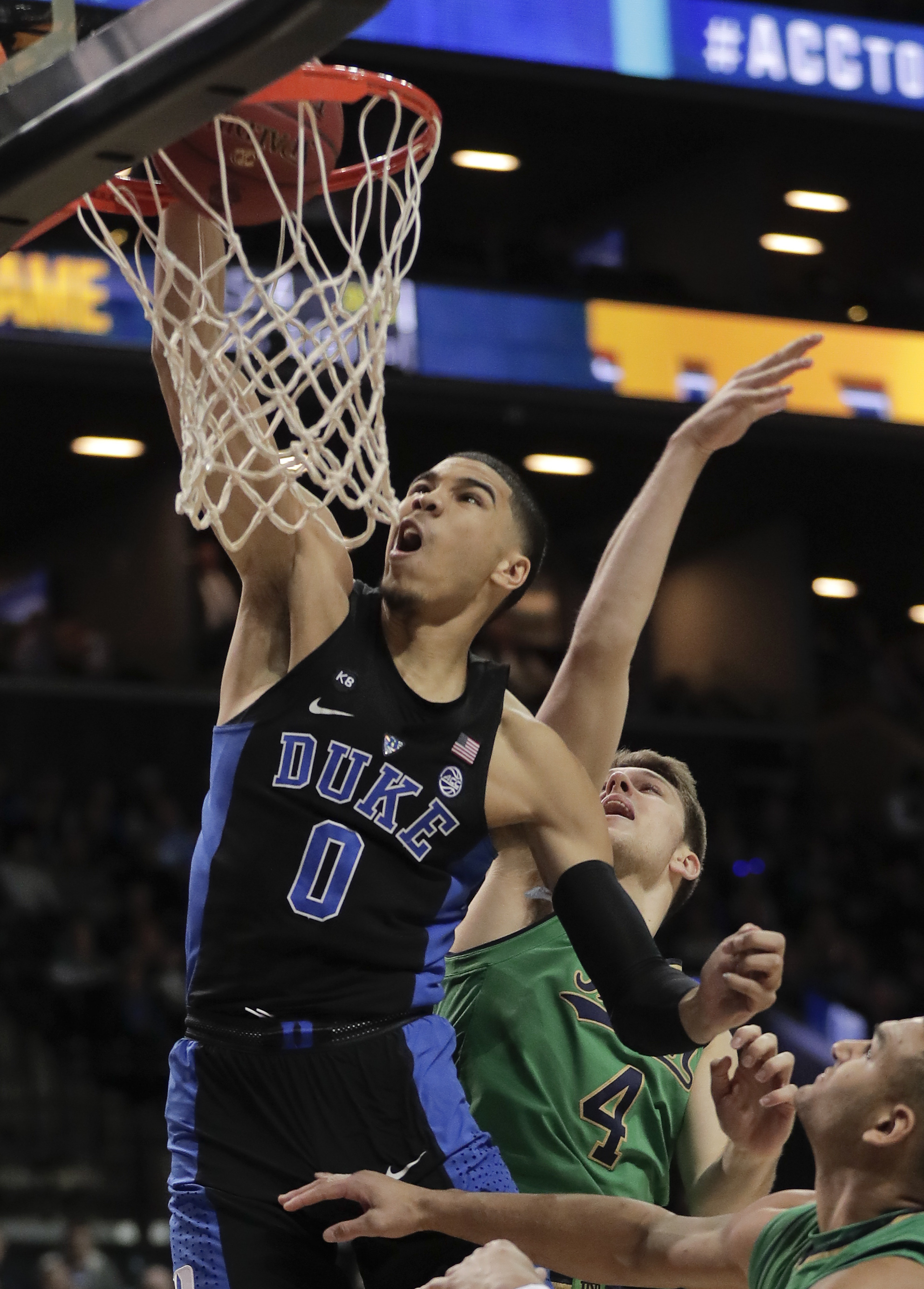 Tatum leads Duke past Notre Dame 75-69 for ACC championship