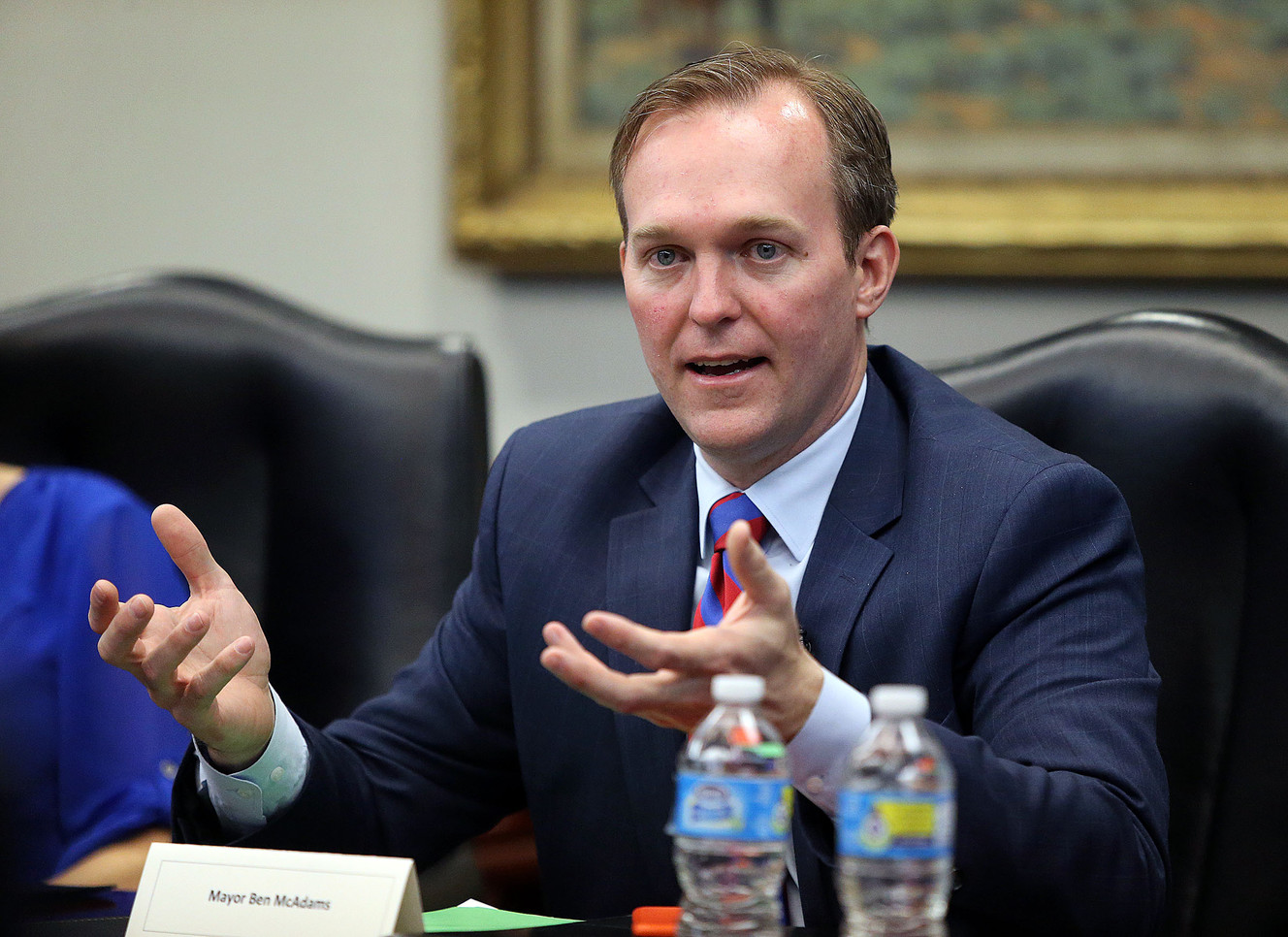 Salt Lake County Mayor Ben McAdams meets with the Deseret News and KSL editorial boards in Salt Lake City on Monday, March 13, 2017. (Photo: Kristin Murphy, Deseret News)