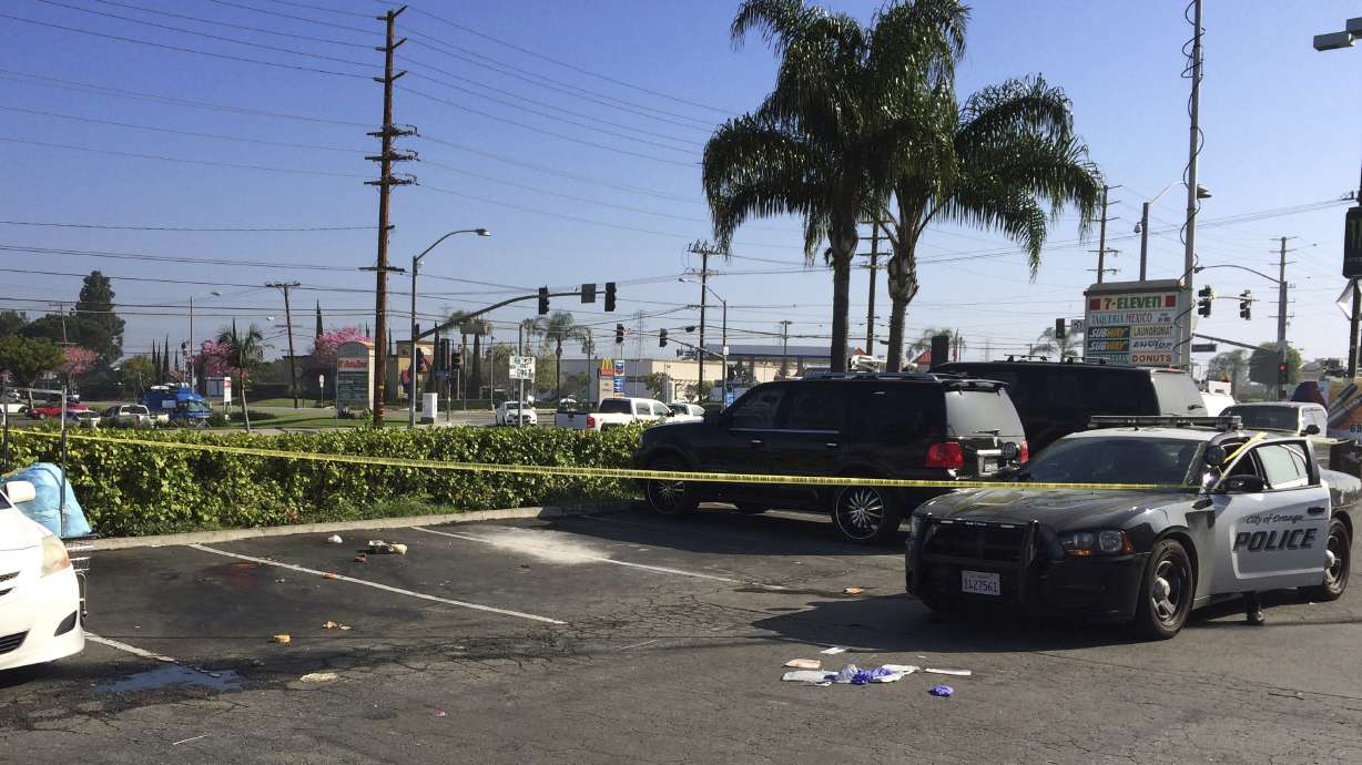 California police force man with knife out of van, kill him