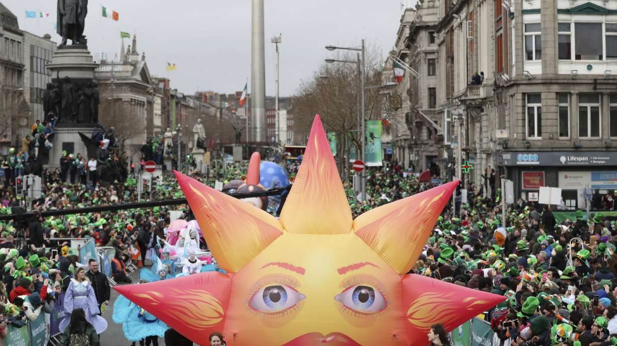 Mythic creatures dance through Dublin on St. Patrick's Day