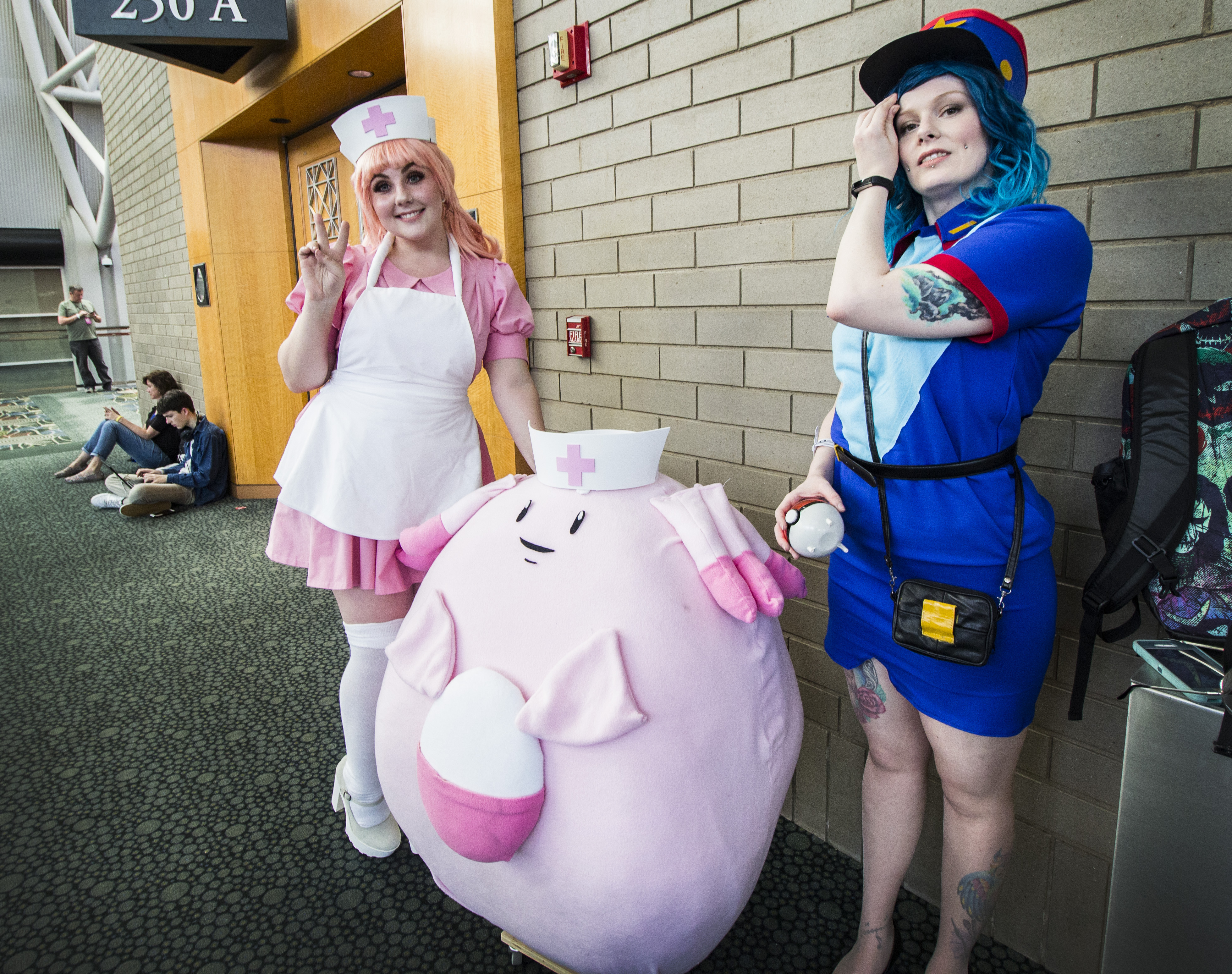 Photo: Nurse Joy, Chansey and Officer Jenny from "Pokemon" (Photo: Carter Williams, KSL.com)