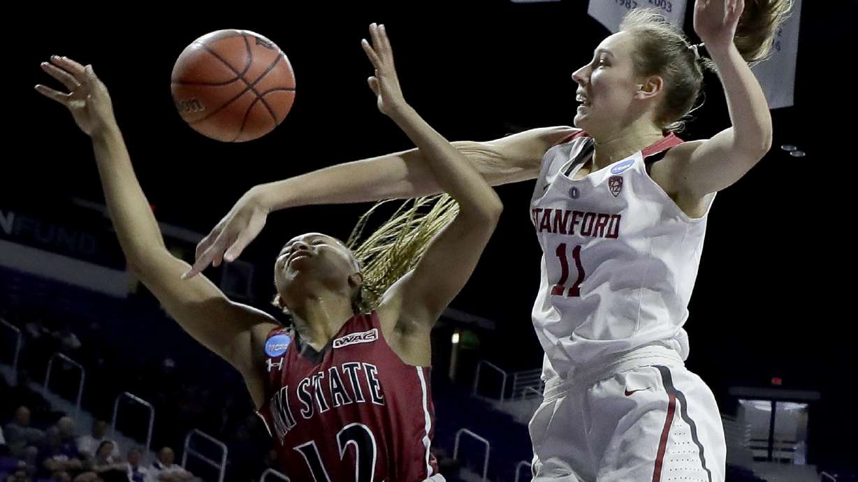 No. 2 seed Stanford rallies to beat New Mexico State 72-64