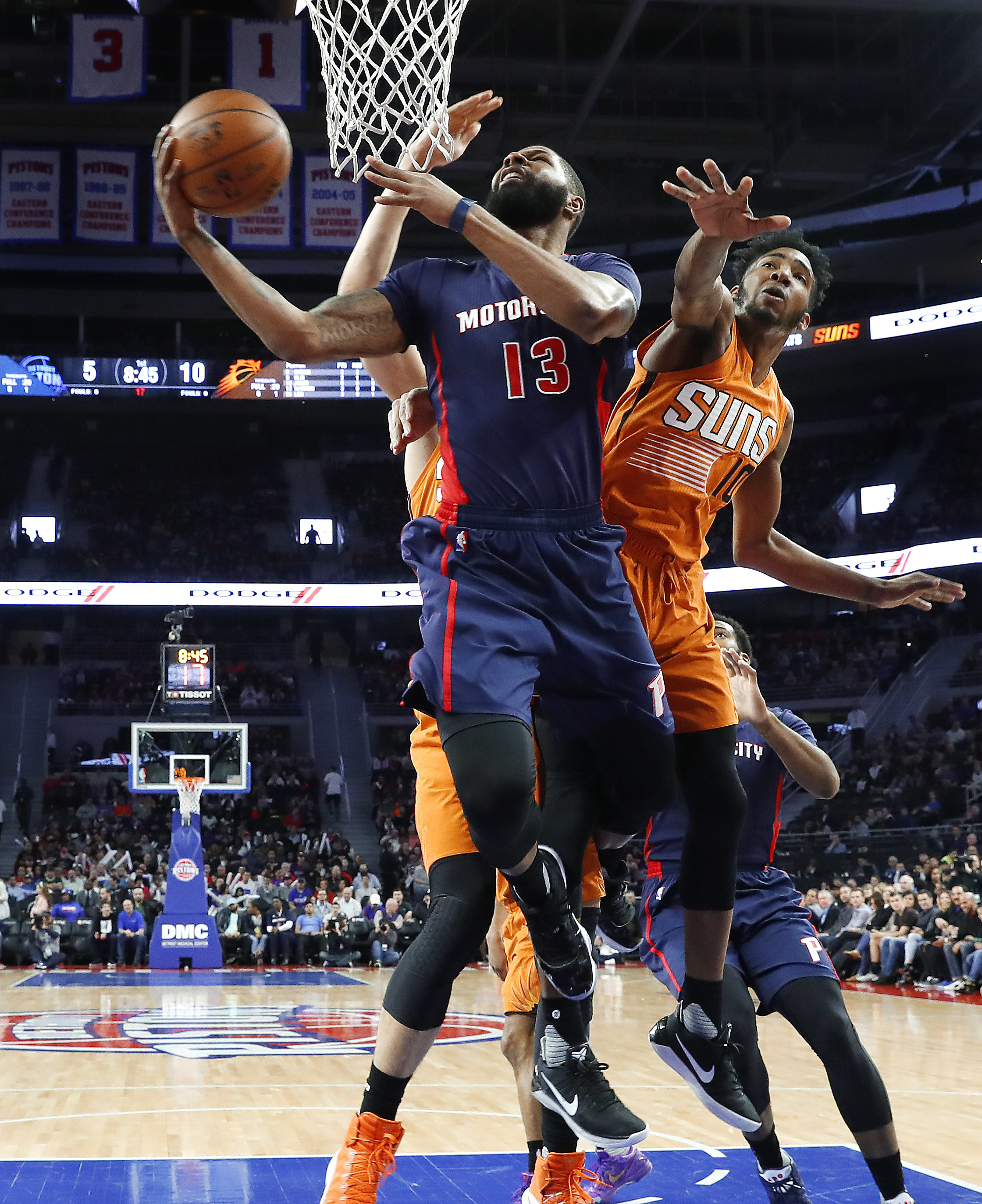 Pistons finish strong, beat short-handed Suns 112-95