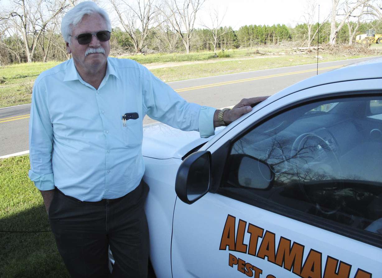 Talmadge Yarbrough stands outside his pest control business just outside Claxton, Ga. Photo: Russ Bynum, AP Photo