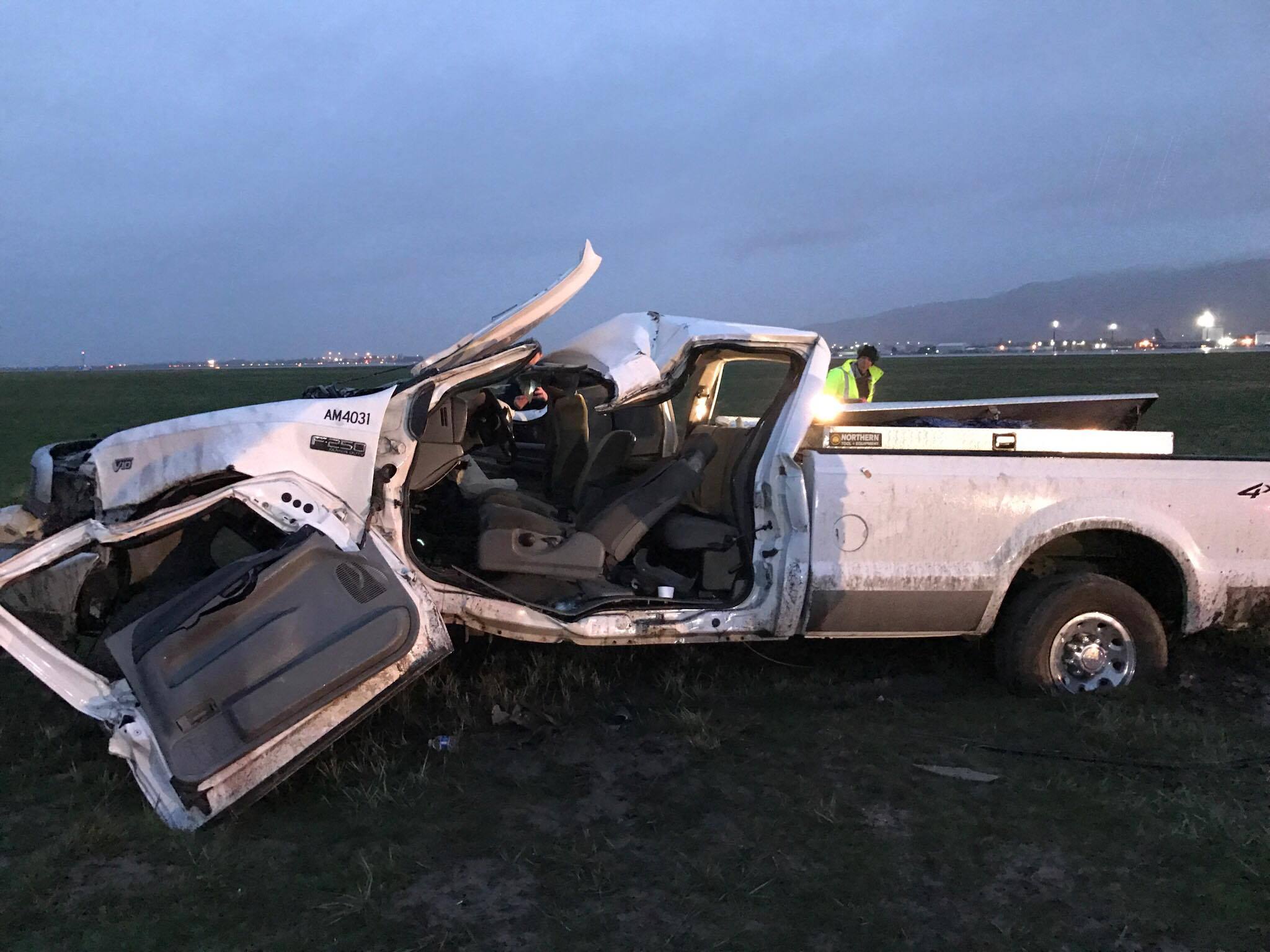 SLC airport maintenance employee hospitalized after crashing truck into plane