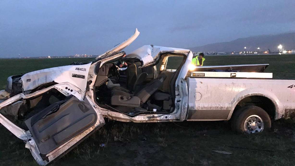 SLC airport maintenance employee hospitalized after crashing truck into plane