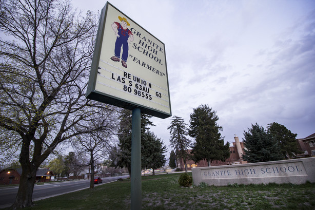 A sign outside of the old Granite High School taken in 2017. (Photo: Carter Williams, KSL.com)