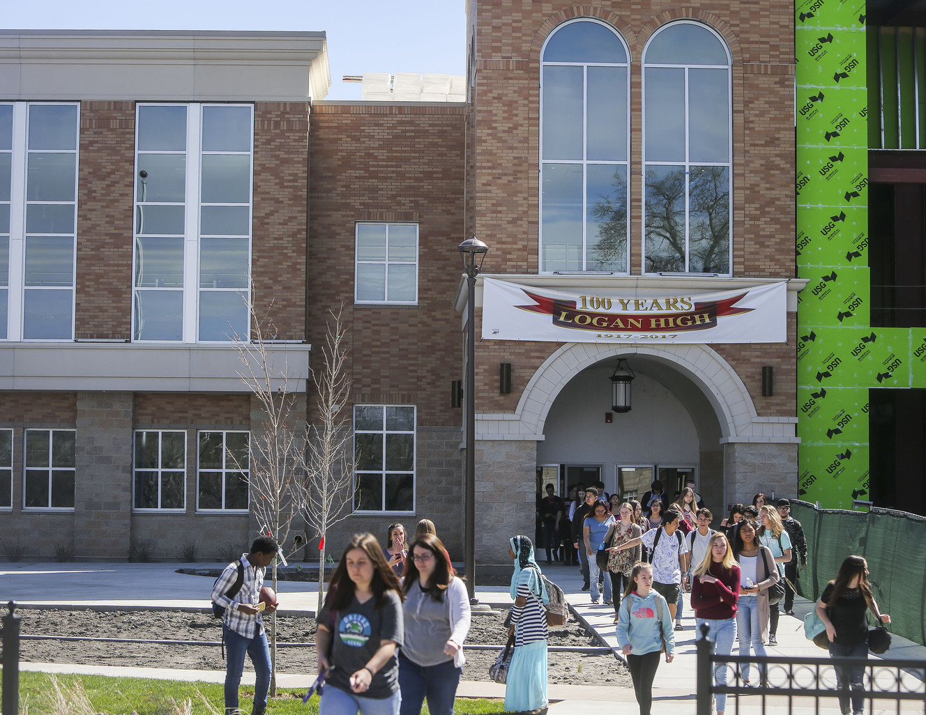Students leave Logan High School in Logan on Wednesday, March 29, 2017. The Logan City School District Board of Education has approved later start times for all Logan school. (Photo: Nicole Boliaux, Deseret News)