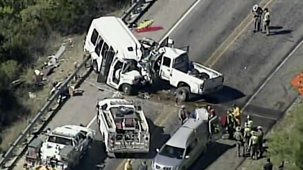 Officials: Callers saw a pickup swerving before Texas crash