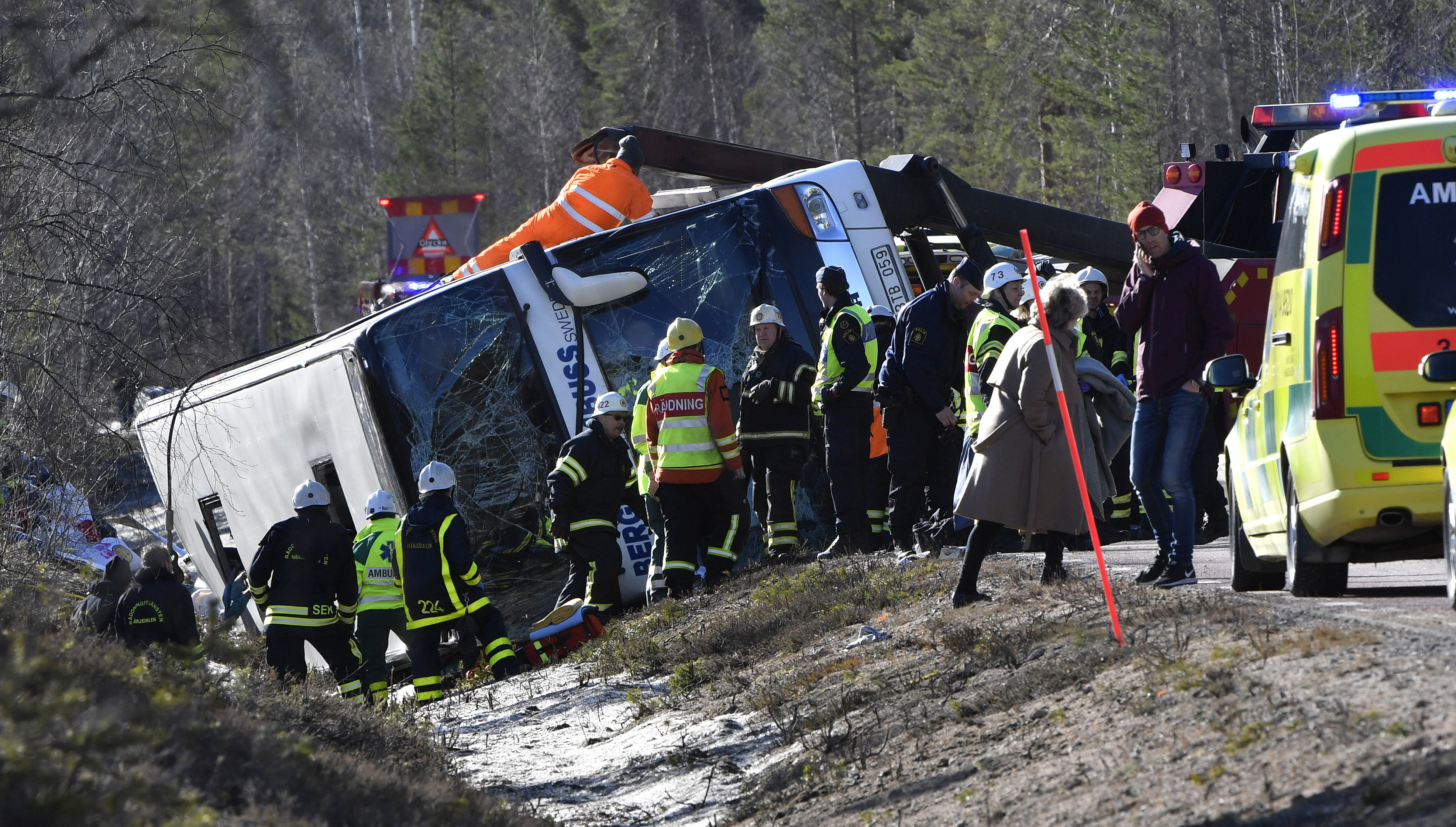 Police: 3 high school students killed in Swedish bus crash