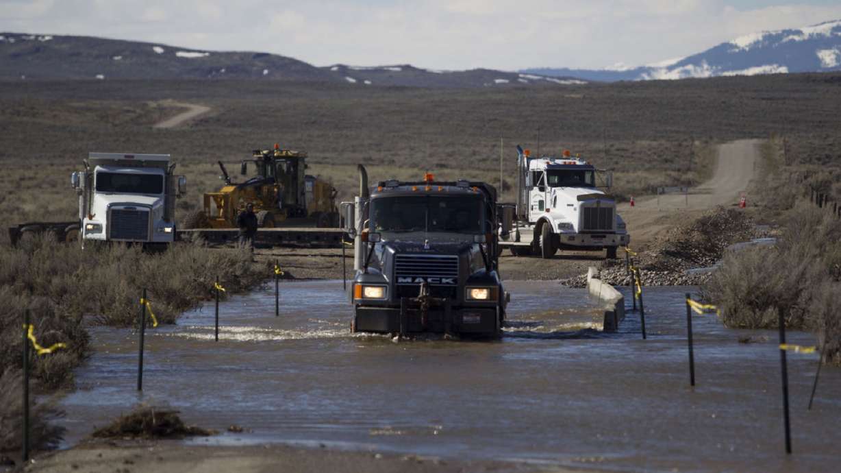 Flooding closes only paved road to southern Idaho town