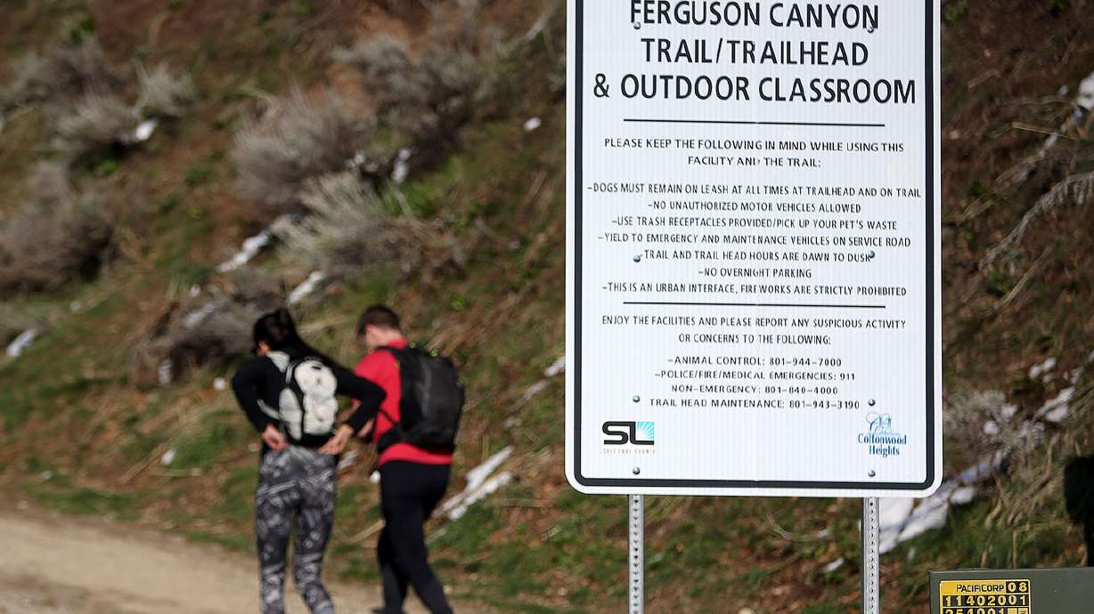 Hikers head up the Ferguson Canyon trail.
