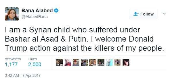 (Photo: Bana Alabed, Twitter)