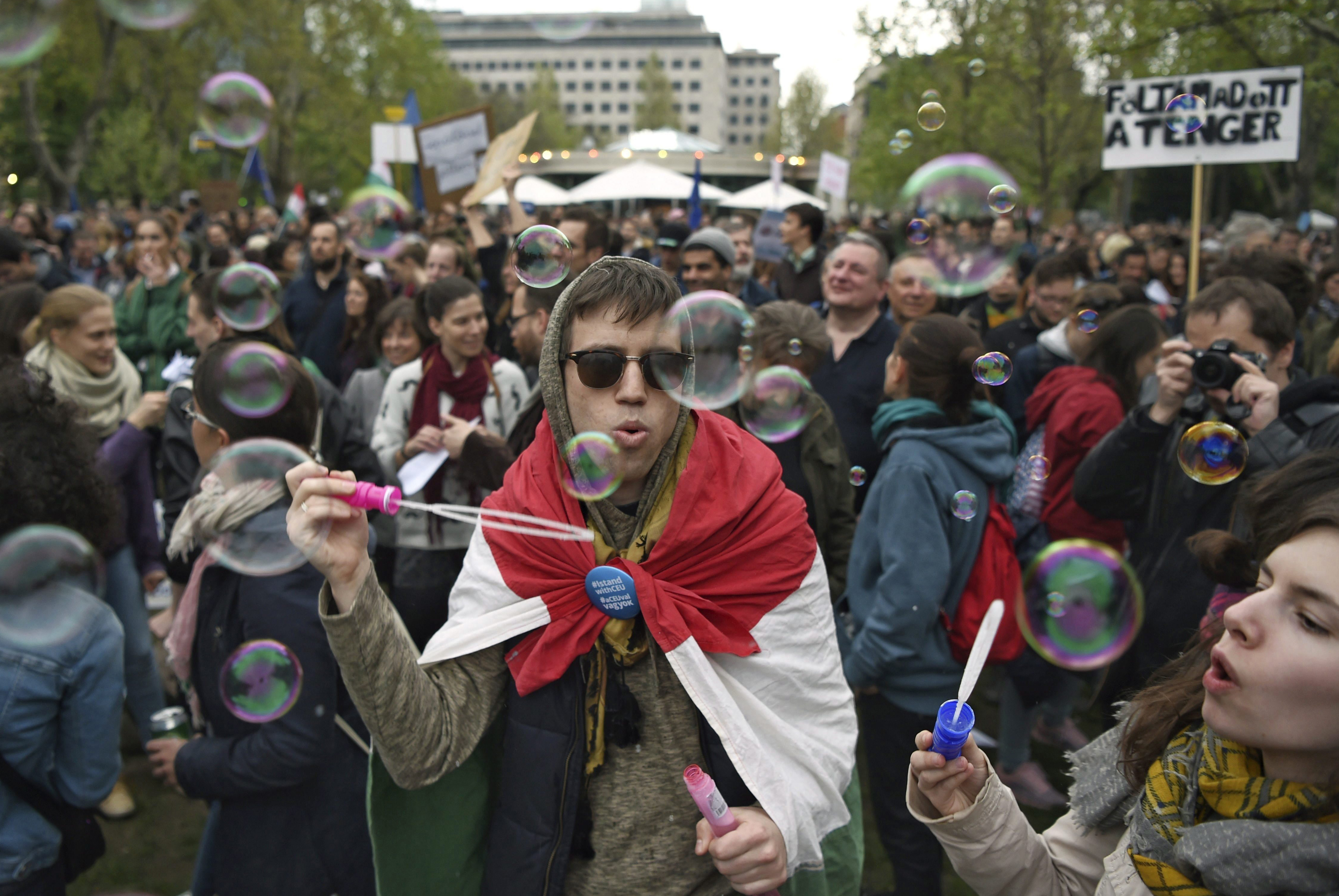 Hungarians in Budapest protest govt's 'illiberal' policies