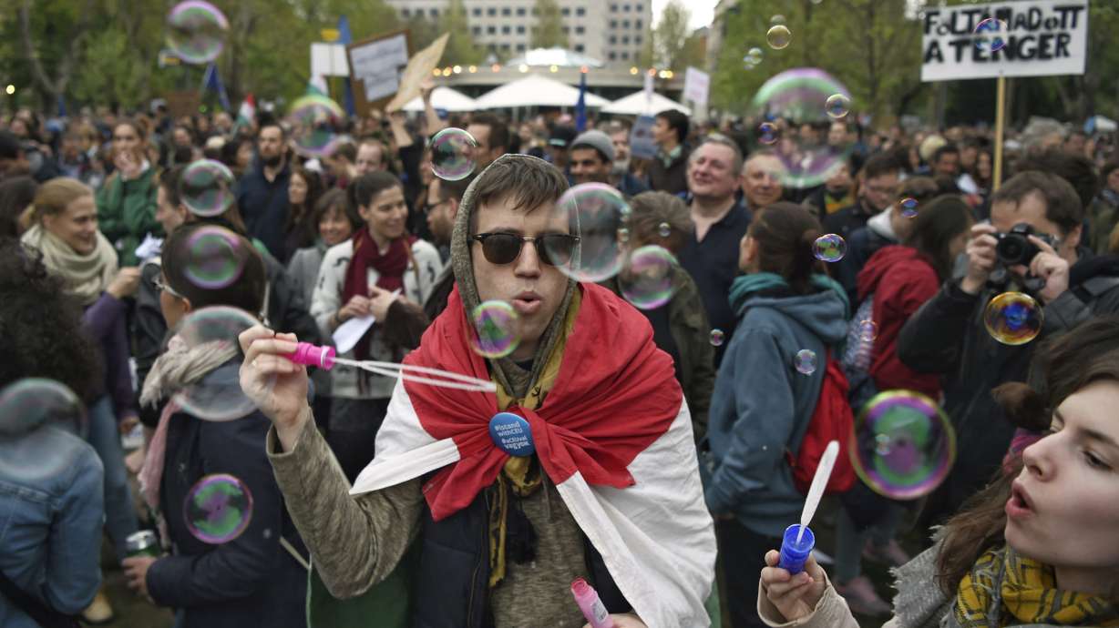 Hungarians in Budapest protest govt's 'illiberal' policies