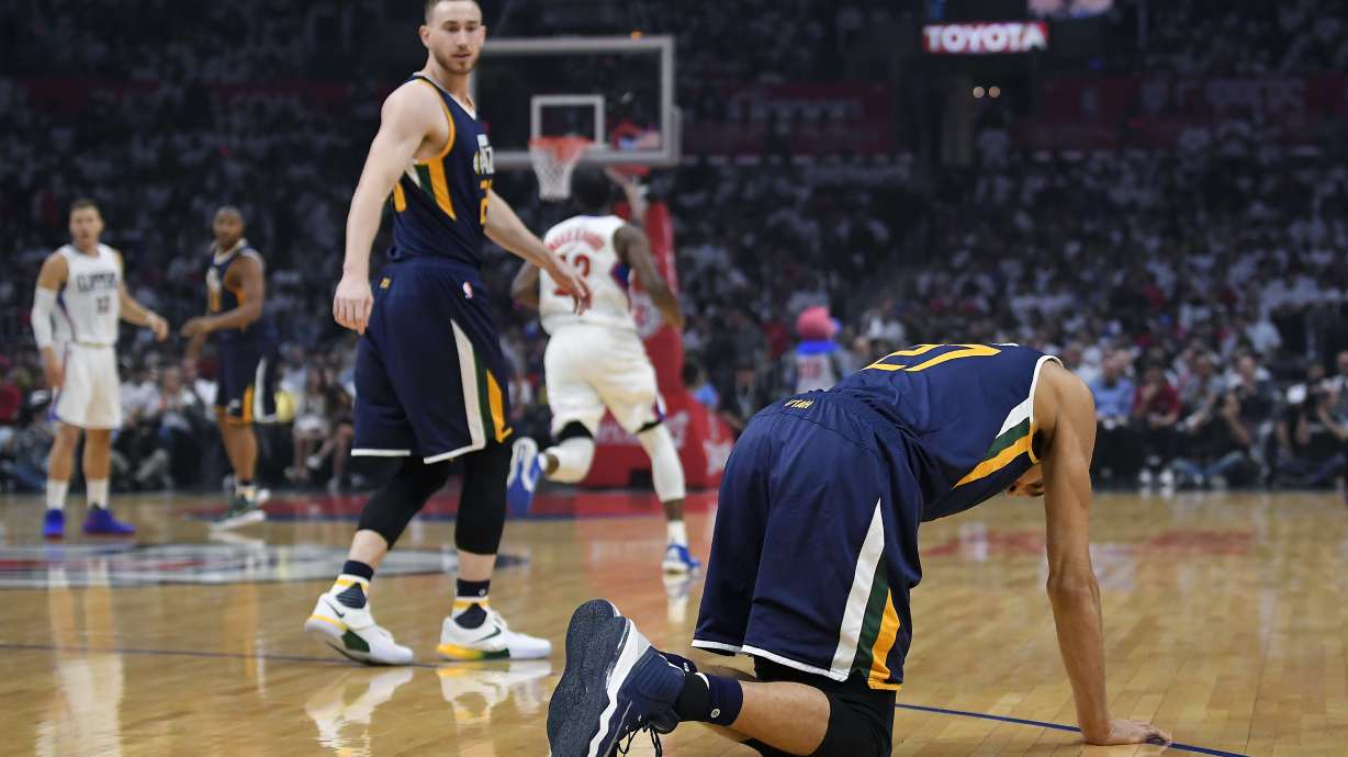 Utah's Rudy Gobert has hyperextended left knee, bone bruise