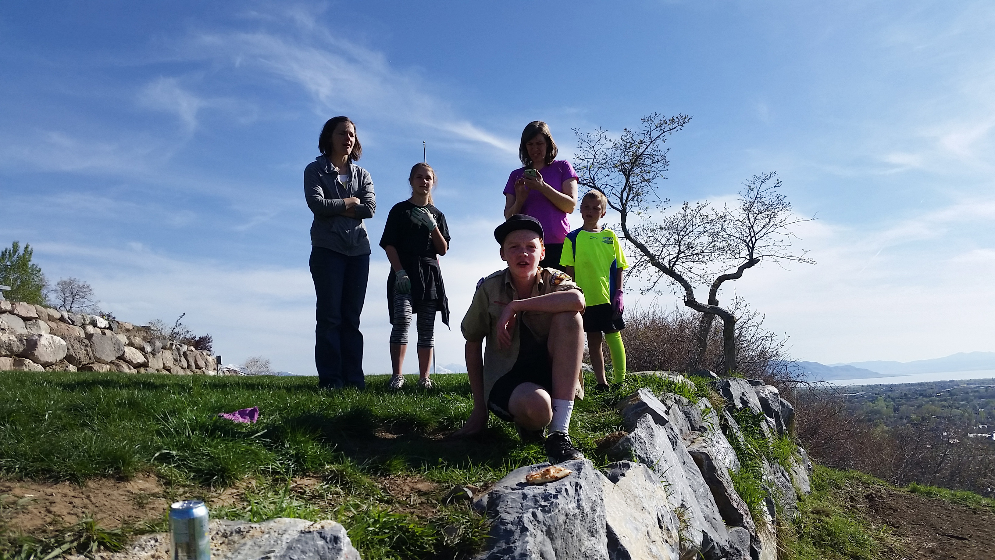 Eric Hedengren, a student at Centennial Middle School in Provo, organized a project to clean up the area of Eastlawn Cemetery where the Provo Easter Cross will be placed. (Photo Courtesy John Hedengren)