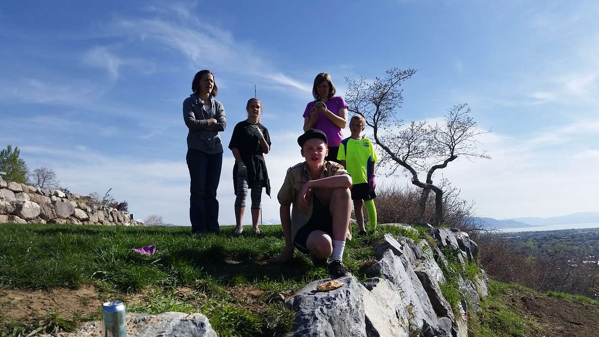 Eric Hedengren, a student at Centennial Middle School in Provo, organized a project to clean up the area of Eastlawn Cemetery where the Provo Easter Cross will be placed. (Photo Courtesy John Hedengren)
