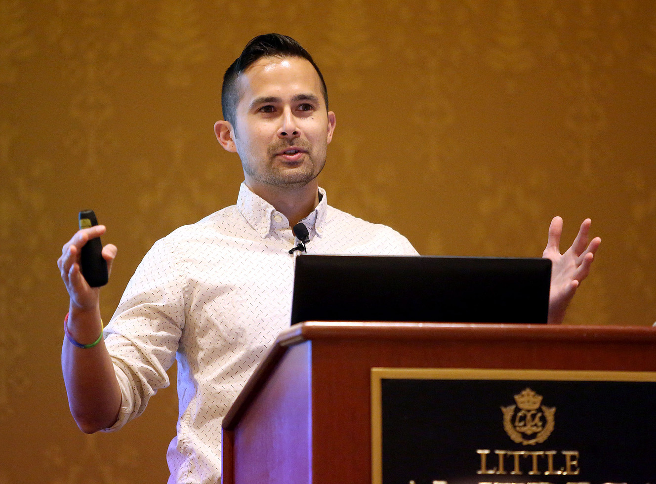 John R. Blosnich speaks at the LGBTQ+ Suicide Prevention conference at the Little America in Salt Lake City on Tuesday, April 18, 2017. Photo: Kristin Murphy, Deseret News