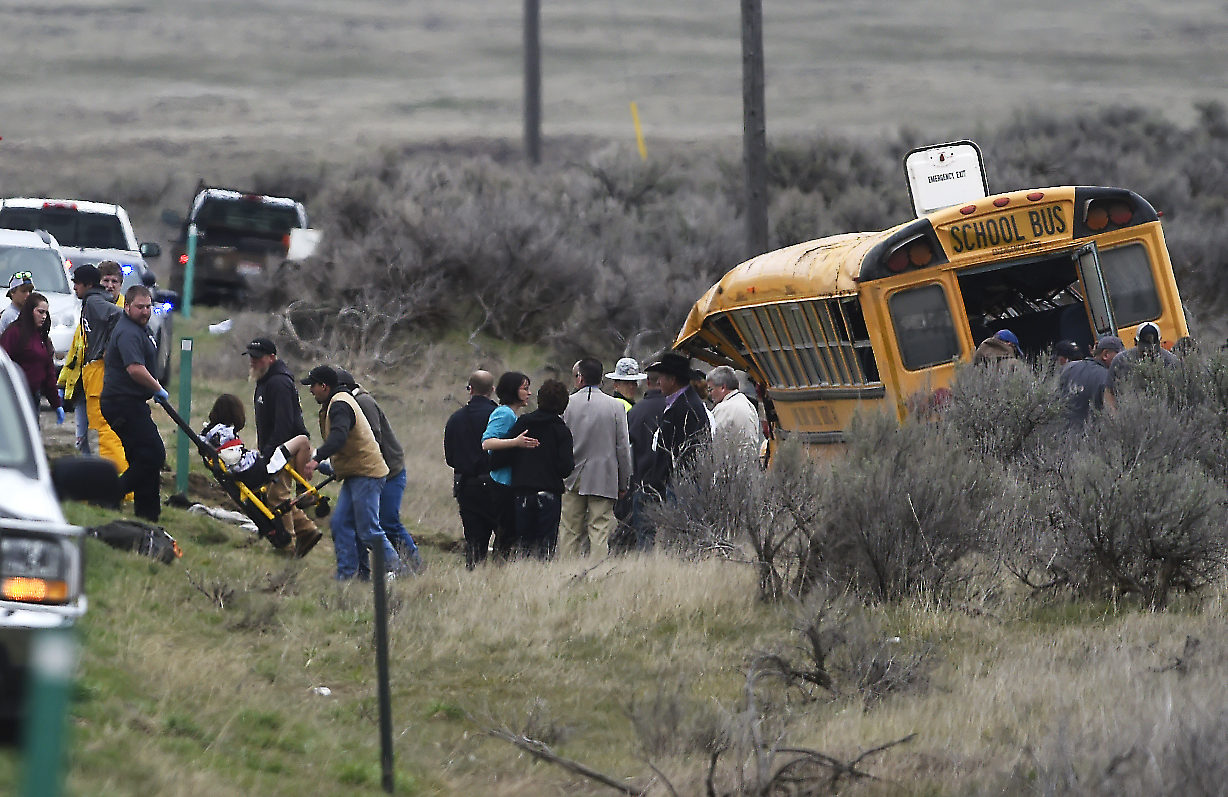 12 students hospitalized after Idaho school bus rolls over