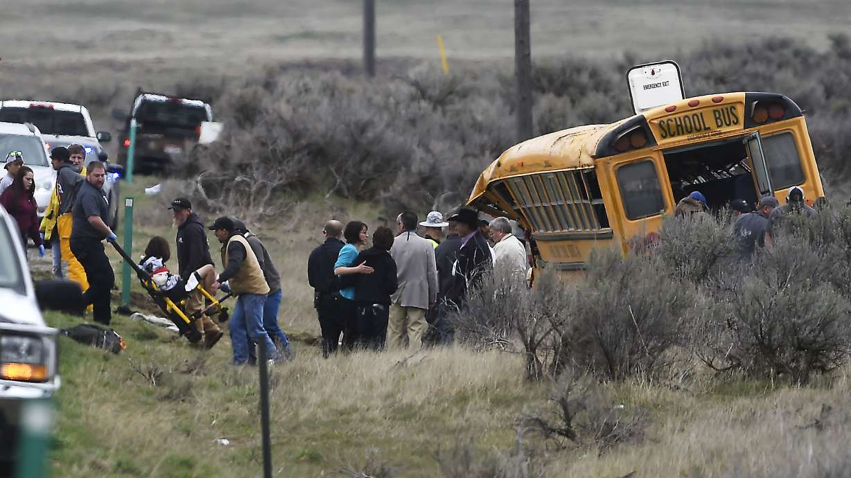 12 students hospitalized after Idaho school bus rolls over