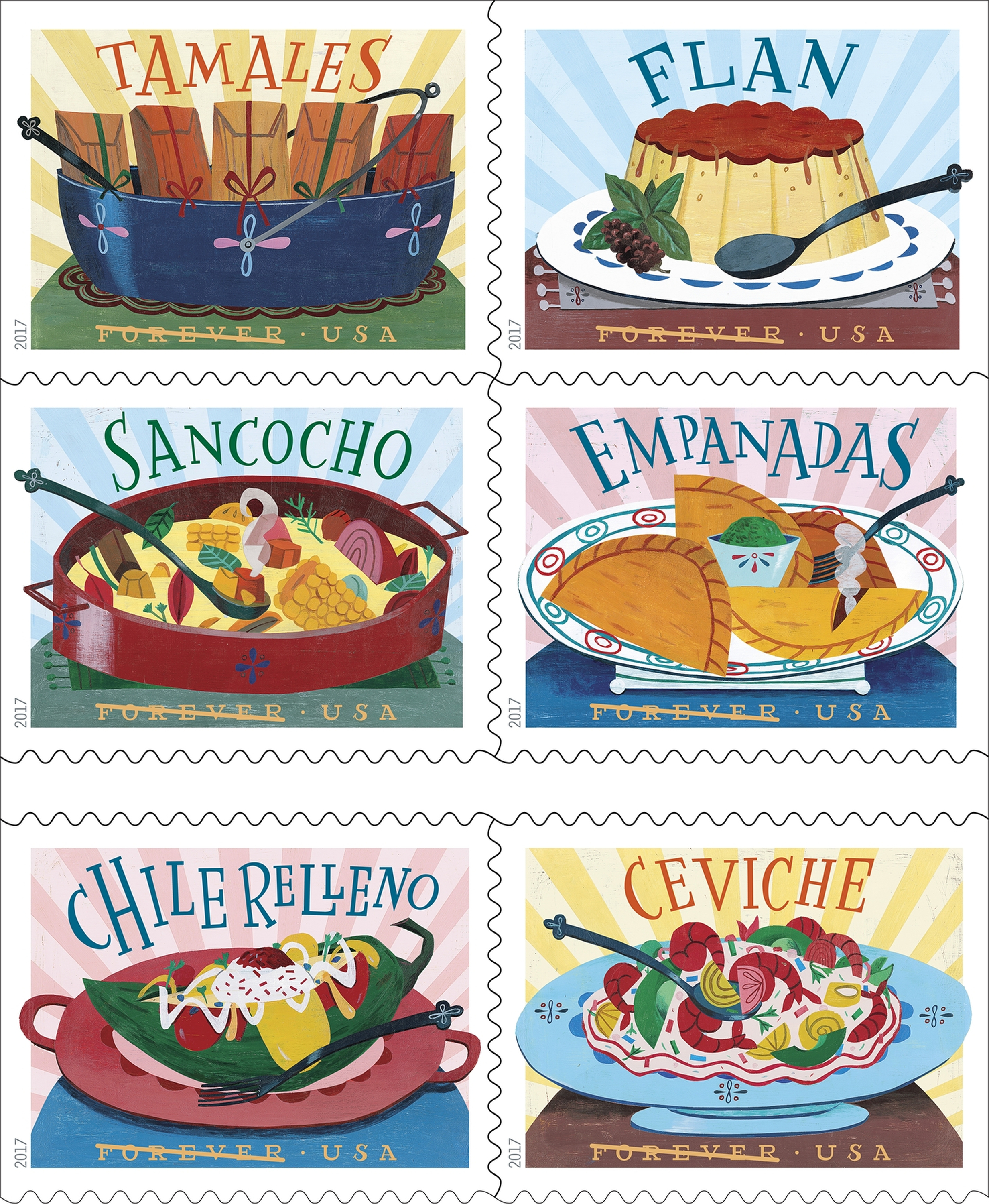 New 'delicioso' postage stamps dedicated to Latino cuisine