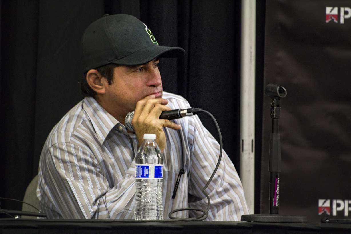 Jose Salvador Alveranga was working on a small boat in Mexico that disappeared on Nov. 17, 2012. He survived the next 438 days out on the ocean mostly alone after his shipmate died at sea with him. Through the help of a translator, Alvarenga shared his story of survival at the 2017 Preppercon. (Carter Williams, KSL.com)