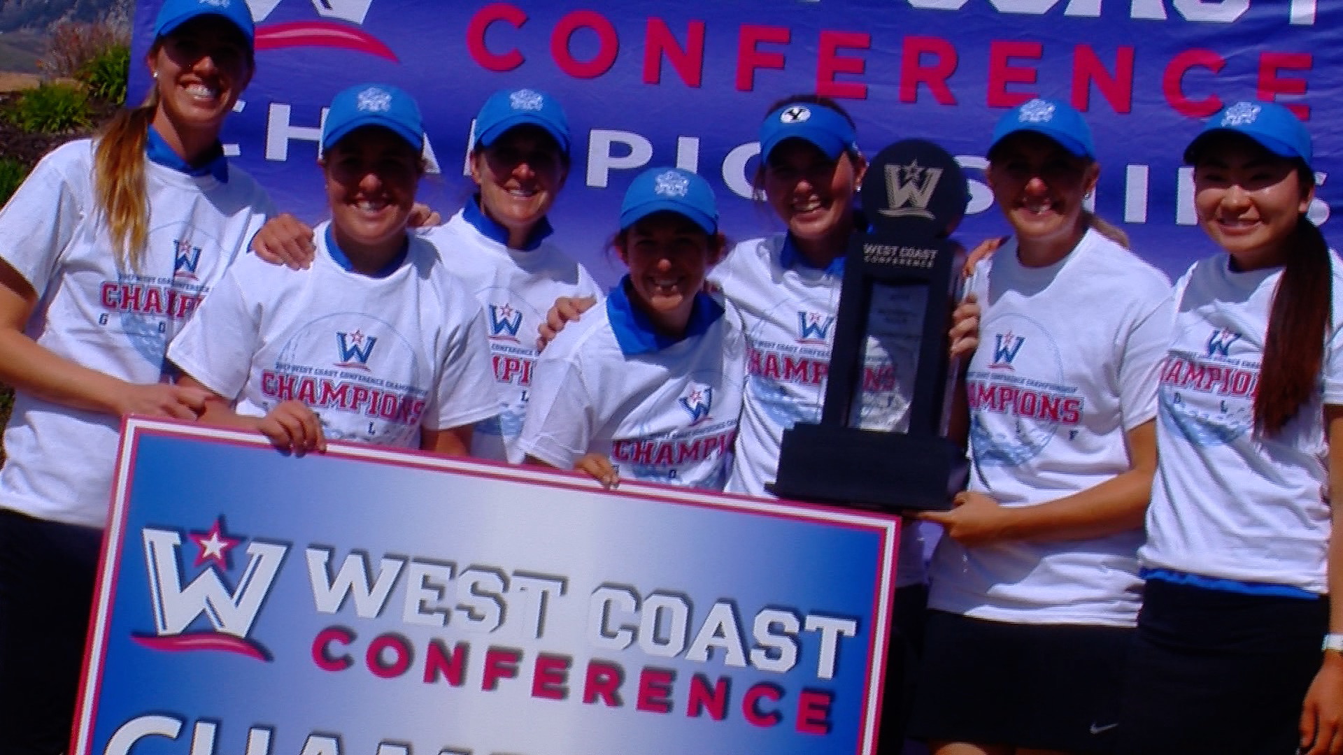 The BYU women's golf team clinched its second-straight West Coast Conference title Saturday at Riverside Country Club in Provo.