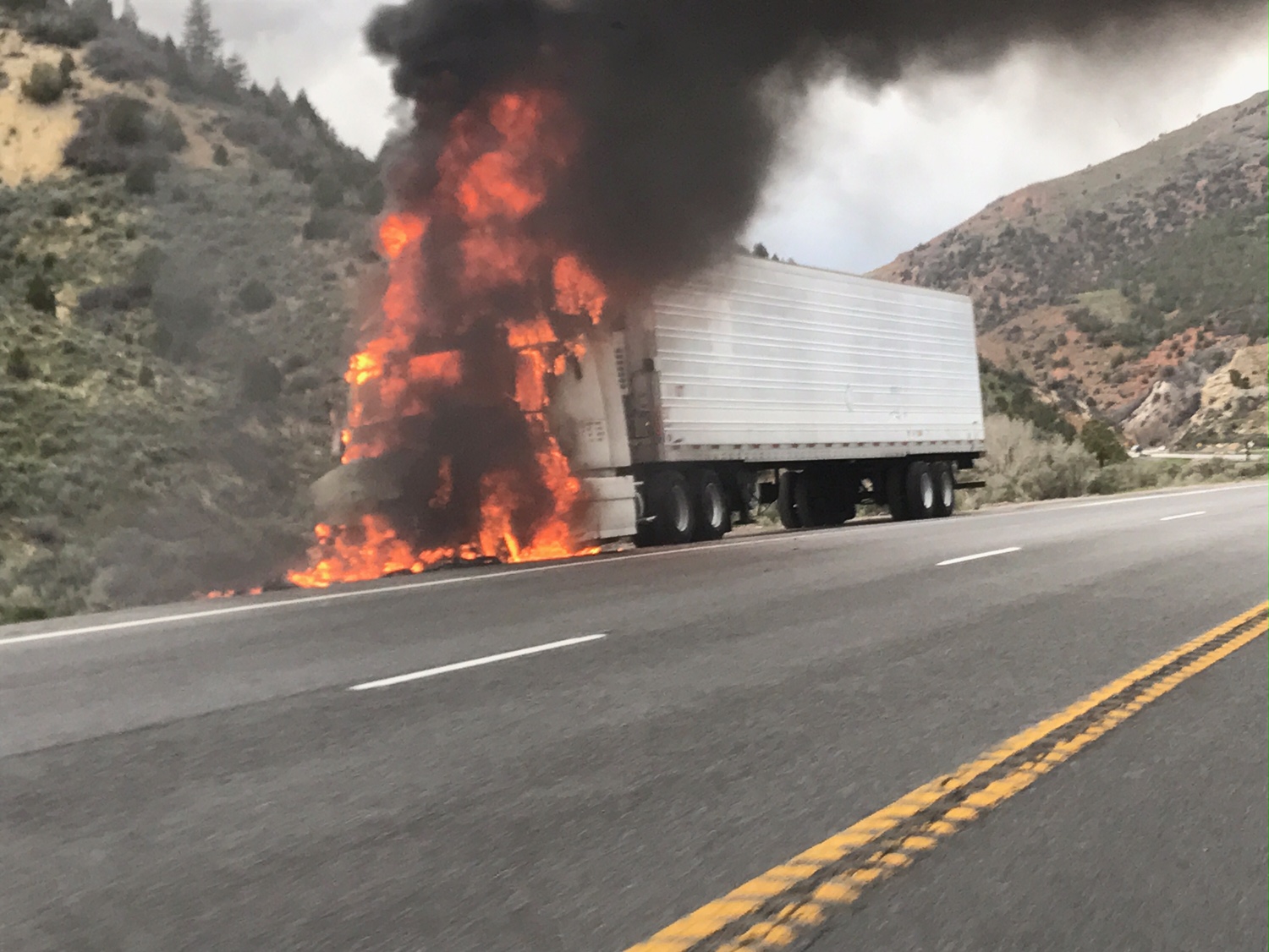 User submitted: Photos show semitruck fire on US 6