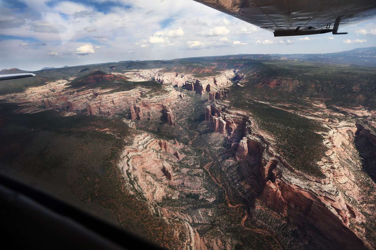 The Arch Canyon area of the Bears Ears region in San Juan County is seen from the air as members of the media members took an aerial tour with EcoFLIGHT on Monday, May 8, 2017. (Photo: Scott G Winterton, Deseret News)