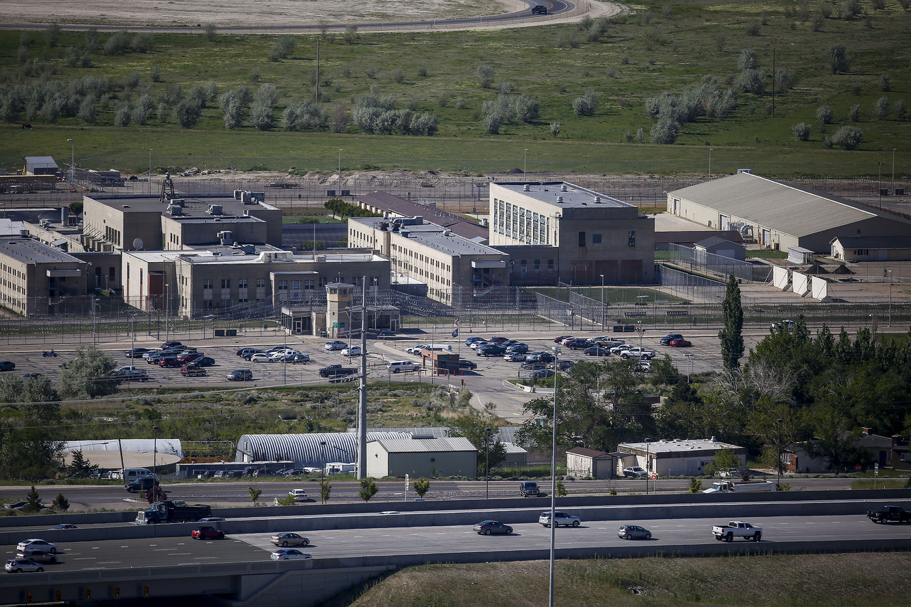 Traffic on I-15 drives past the Utah State Prison in Draper on Wednesday, May 10, 2017. Photo: Nicole Boliaux, Deseret News
