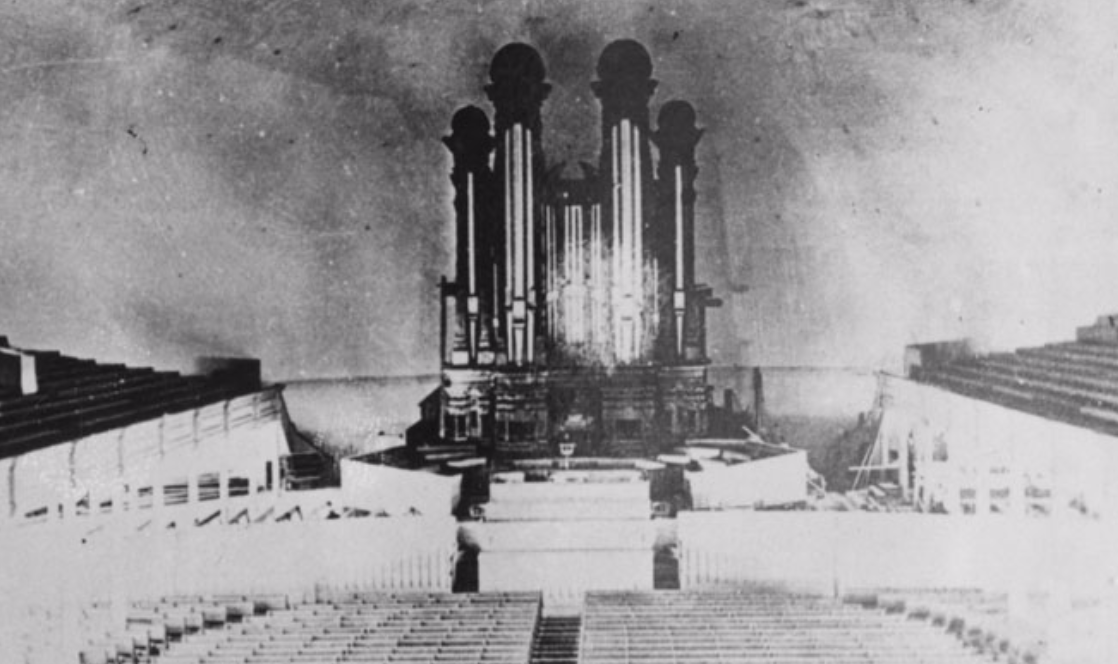 An undated photo of the Tabernacle Organ likely taken in the 1800s. (Photo: Utah Division of History)