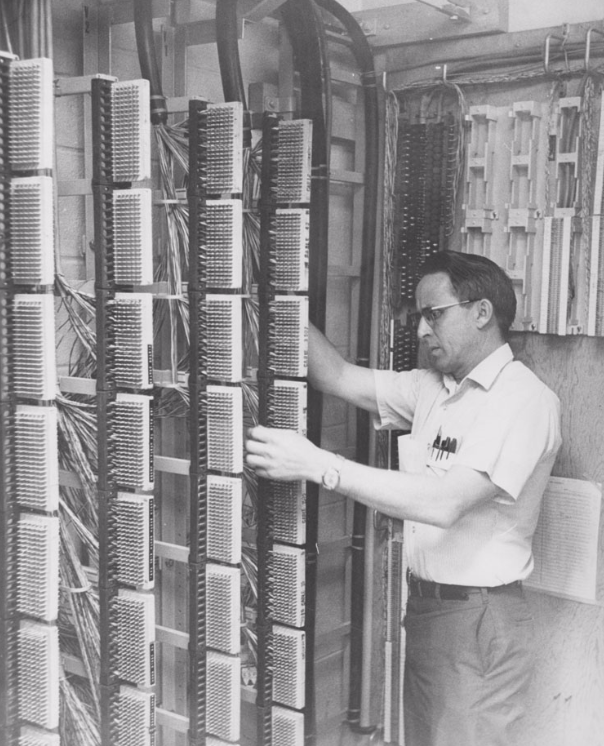 An undated image shows an organ technician working on the Tabernacle Organ. (Photo: Utah Division of History)