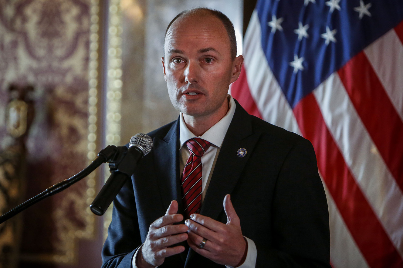 Lt. Gov. Spencer Cox discusses the special election timeline to replace 3rd District Rep. Jason Chaffetz, R-Utah, during a press conference in the Gold Room at the state Capitol in Salt Lake City on Friday, May 19, 2017. (Photo: Nicole Boliaux, Deseret News)