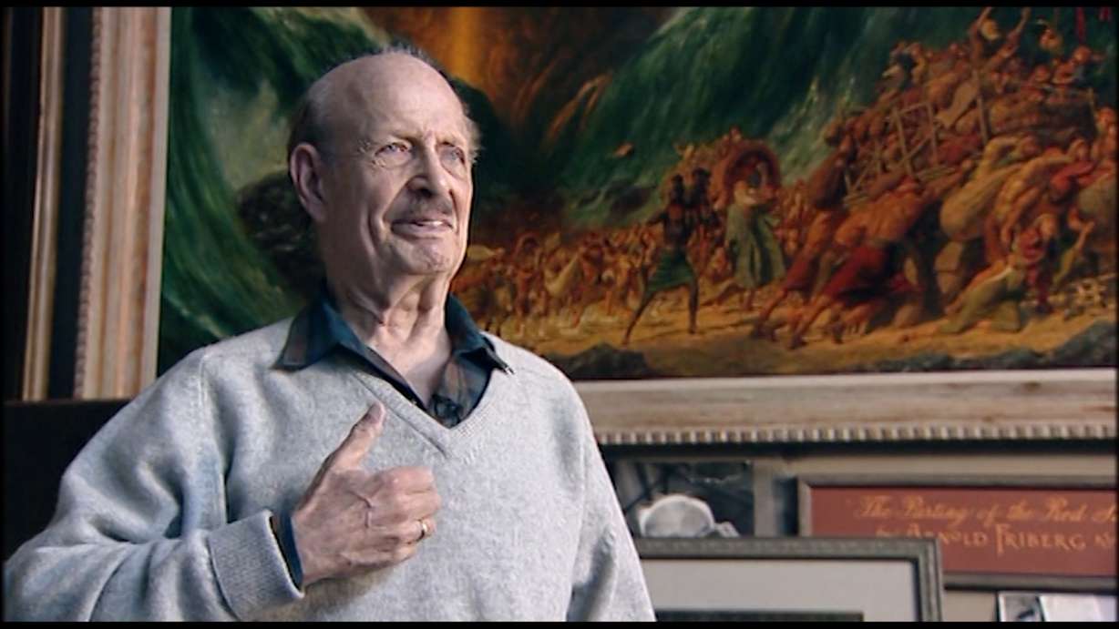 In 2001, Utah artist Arnold Friberg spoke to KSL TV about the the first time he saw Charlton Heston in costume as Moses for the 1956 film "The Ten Commandments." Friberg worked as the costume designer for the film. (Photo: KSL TV, file)