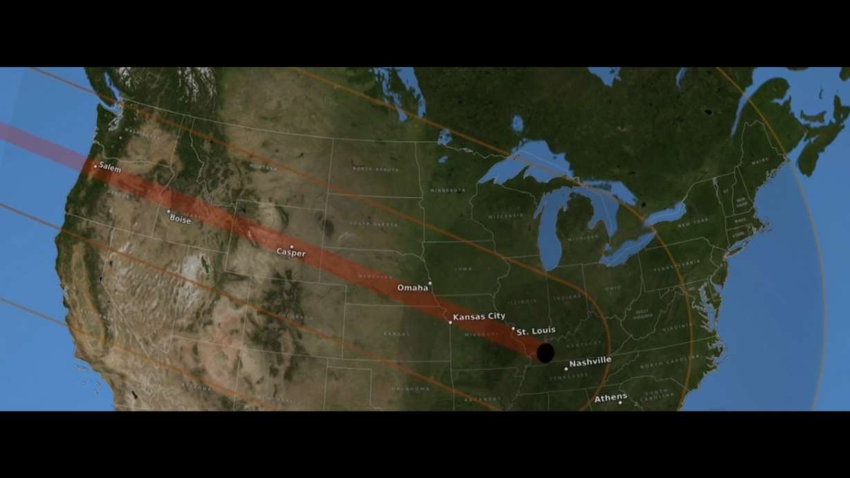 On the morning of Aug. 21, as the moon passes in front of the sun, the shadow of the moon will race across Idaho and Wyoming at nearly 2,000 mph. It will pass over numerous cities and towns, as well as vast stretches of wide open spaces. (KSL TV)