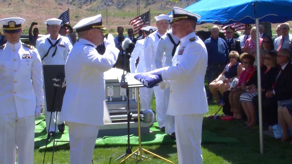 A Utah sailor who died in the attack on Pearl Harbor in 1941 was laid to rest in his hometown of Monroe Friday morning. His remains recently were identified through DNA. (Photo: Sam Penrod, KSL TV)