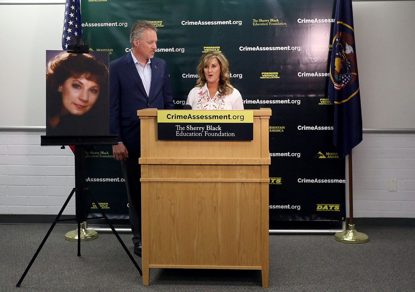 Greg and Heidi Miller announce the establishment of the Sherry Black Education Foundationat the Calvin L. Rampton Complex in West Valley City on Tuesday, May 30, 2017. (Photo: Kristin Murphy, Deseret News)